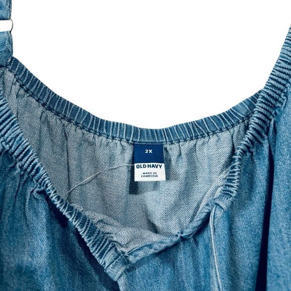 NWOT, Old Navy, Plus Size Tiered Jean Cami Swing Top, 2X, Blue - Picture 5 of 9